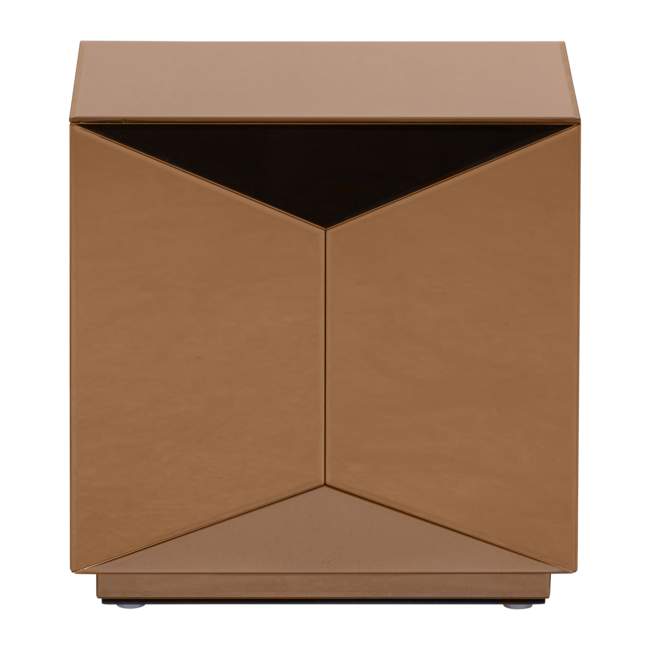 Woood Glintz Bijzettafel Hout Spiegelglas Bruin [fsc]