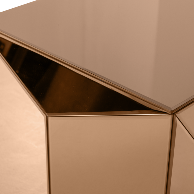 Woood Glintz Bijzettafel Hout Spiegelglas Bruin [fsc]