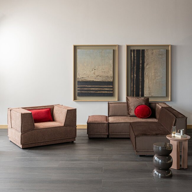 Woood Orivo Bijzettafel Hout Hoogglans Oudroze [fsc]