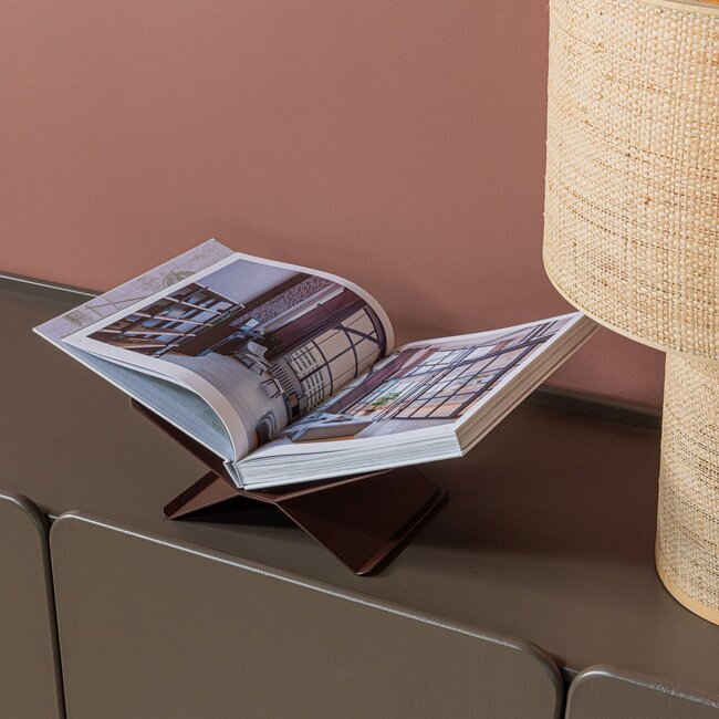 Woood Brook Boekenstandaard Liggend Metaal Donkerbruin