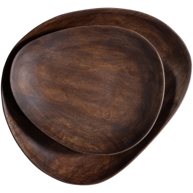 Woood Sevran Dienblad Mangohout Bruin - Set Van 2
