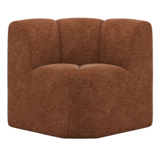 Woood Mojo Eetbank Hoek Met Rugleuning Wollig Roestbruin