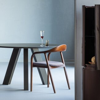 Woood Bran Eetkamerstoel Beukenhout Velvet Bruin [fsc]