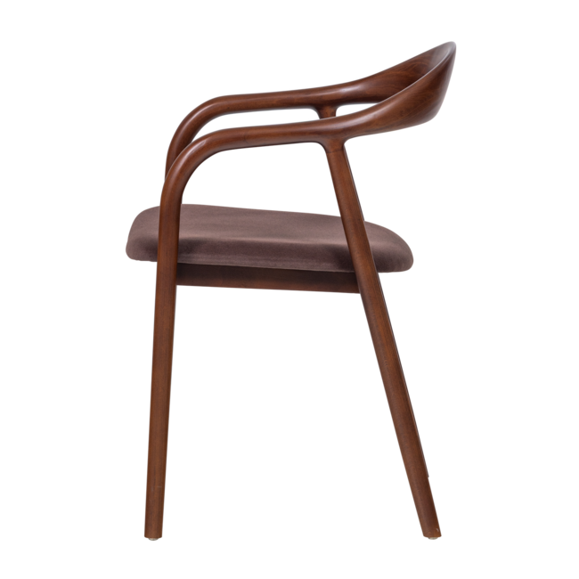 Woood Bran Eetkamerstoel Beukenhout Velvet Bruin [fsc]