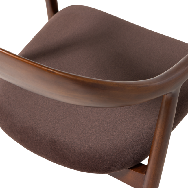 Woood Bran Eetkamerstoel Beukenhout Velvet Bruin [fsc]