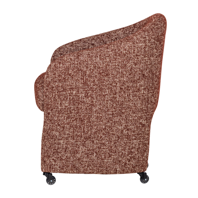 Woood Cordo Eetkamerstoel Met Wielen Melange Roestbruin [fsc]