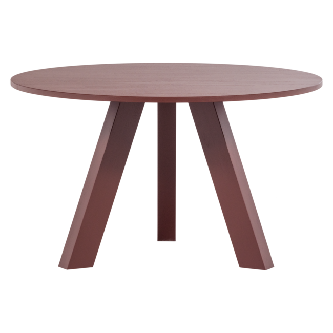 Woood Rhonda Eettafel O129 Cm Eiken Bordeauxrood [fsc]