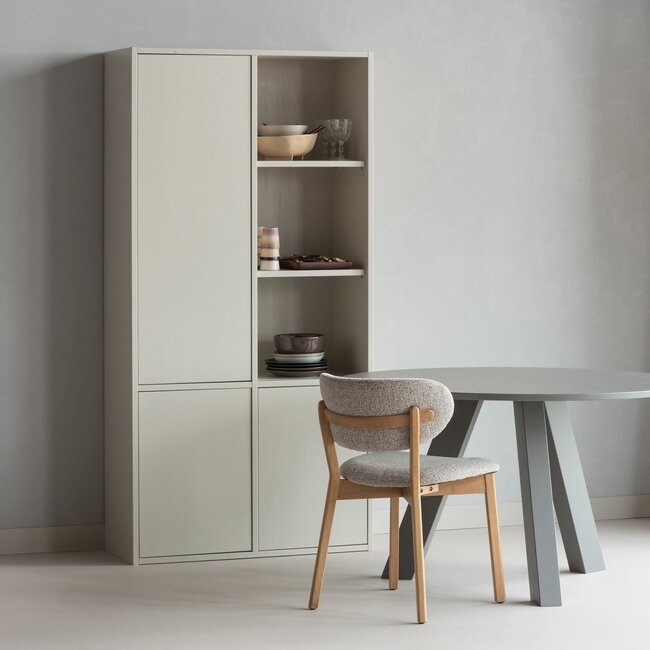 Woood Rhonda Eettafel O129 Cm Eiken Warmgrijs [fsc]