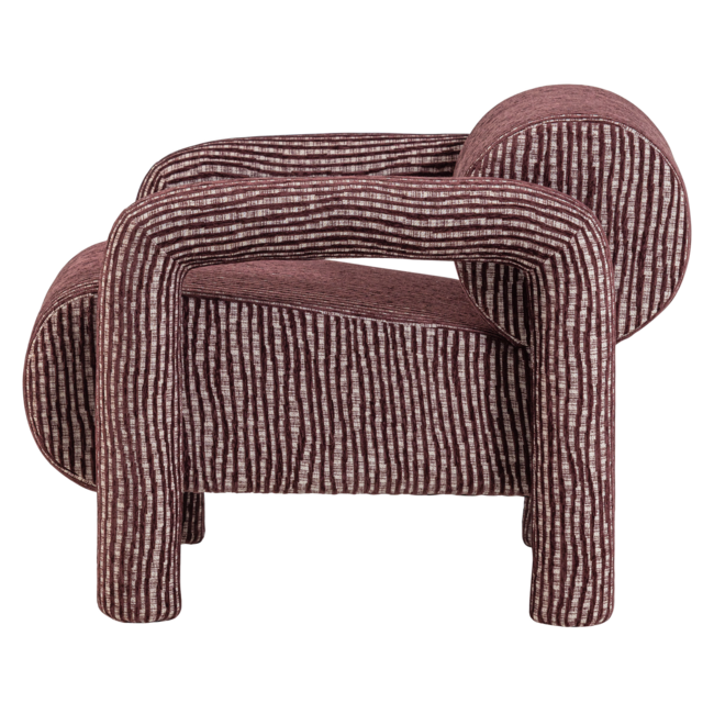 Woood Lenny Fauteuil Met Dessin Bordeauxrood