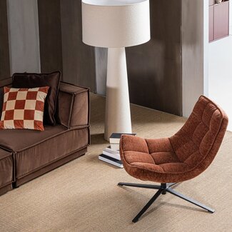 Woood Maudi Draaifauteuil Chenille Structuur Bruin