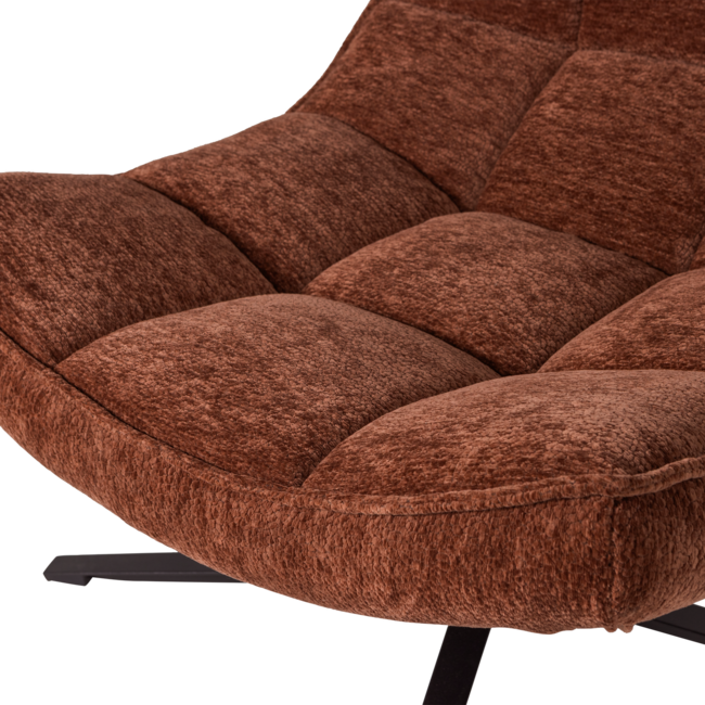 Woood Maudi Draaifauteuil Chenille Structuur Bruin