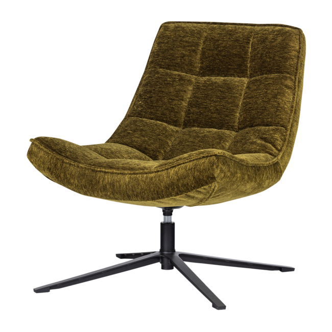 Woood Maudi Draaifauteuil Chenille Structuur Groen