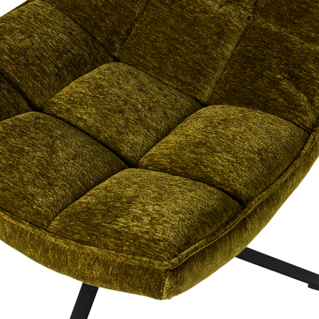Woood Maudi Draaifauteuil Chenille Structuur Groen