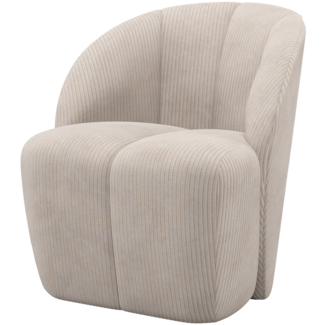 Woood Mojo Draaifauteuil Ribstof Ecru