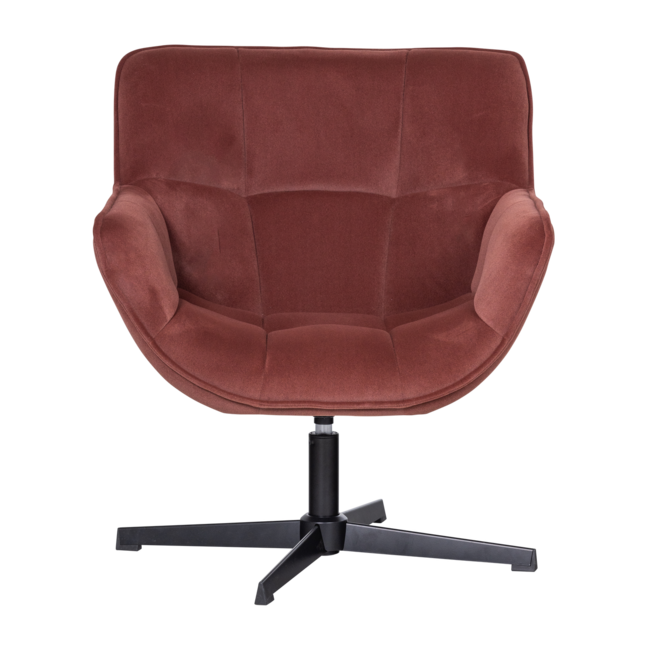 Woood Wibo Draaifauteuil Mat Velvet Bruinrood [fsc]