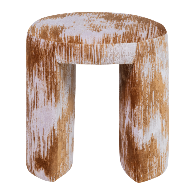 Woood Charlie Gestoffeerde Kruk Structuur Stof Karamelbruin [fsc]