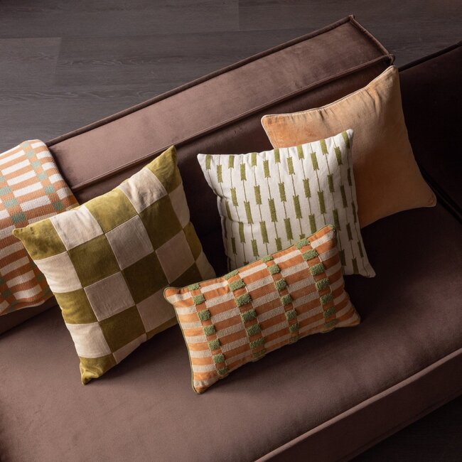 Woood Vola Kussens Groen/Oranje - Set Van 4