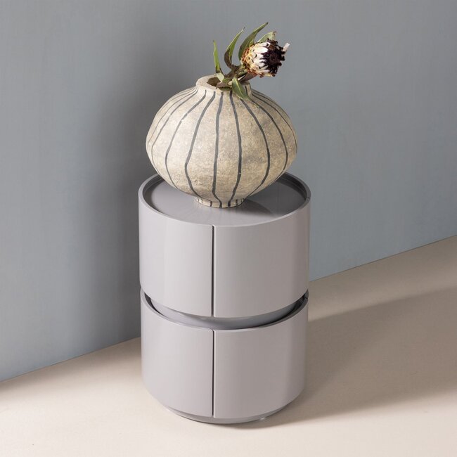 Woood Lunex Ladekast/Nachtkastje Hout Hoogglans Lichtgrijs [fsc]