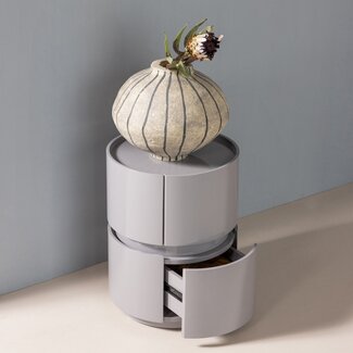 Woood Lunex Ladekast/Nachtkastje Hout Hoogglans Lichtgrijs [fsc]