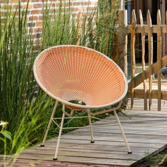 Woood Kazoun Tuin Loungestoel Wicker Oranje