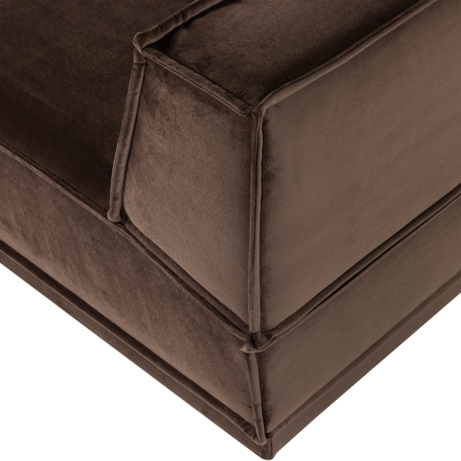Woood Manu Chaise Longue Bank Links Velvet Bruin [fsc]