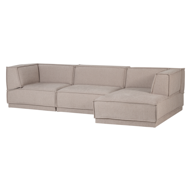 Woood Manu Chaise Longue Bank Rechts Grove Chenille Naturel [fsc]