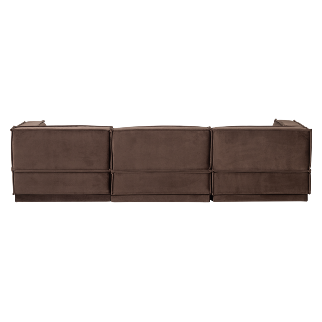Woood Manu Chaise Longue Bank Rechts Velvet Bruin [fsc]