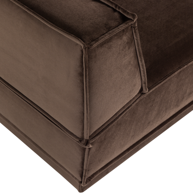 Woood Manu Chaise Longue Bank Rechts Velvet Bruin [fsc]