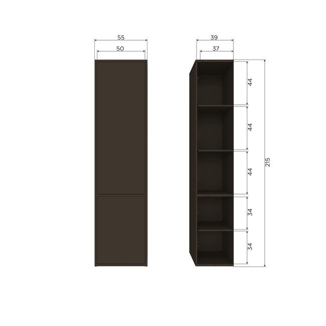 Woood Meggy Smalle Opbergkast 55 Cm Grenen Middenbruin [fsc]