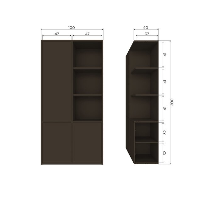 Woood Merel Opbergkast Grenen Middenbruin [fsc]