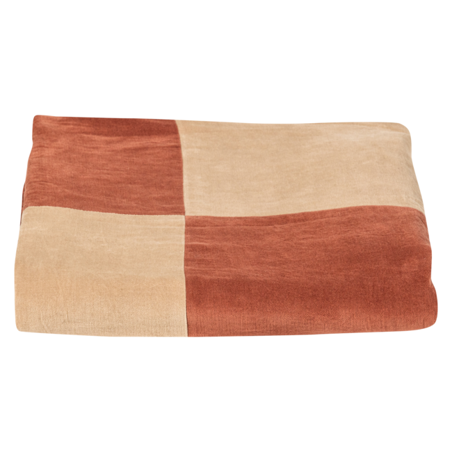 Woood Zena Plaid 130x170 Cm Velvet Roestbruin/Beige