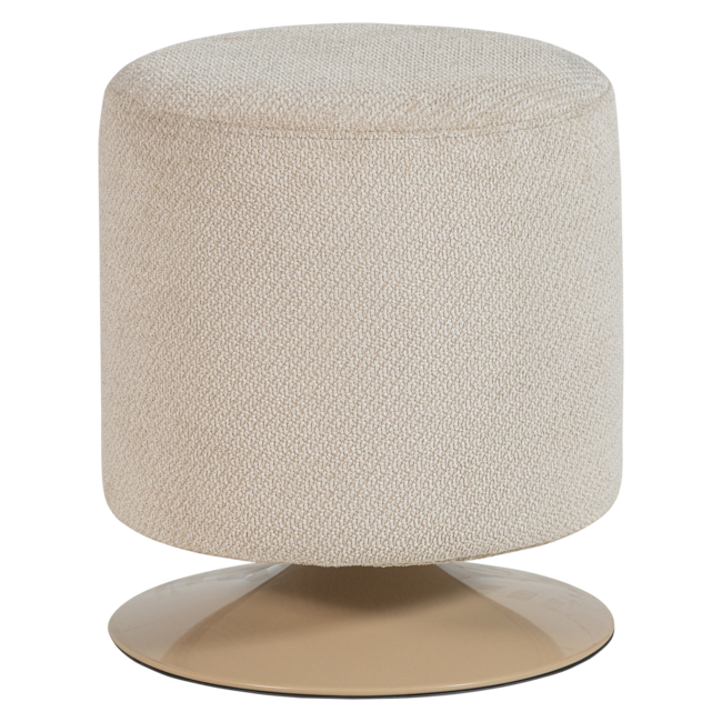 Woood Islen Poef Met Draaivoet Boucle Beige