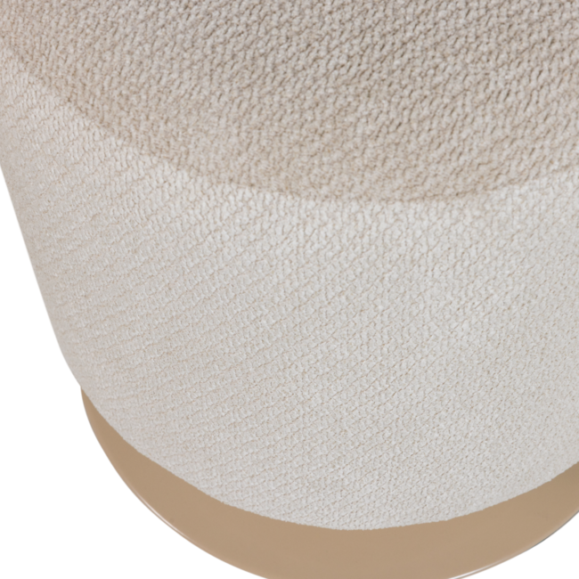 Woood Islen Poef Met Draaivoet Boucle Beige