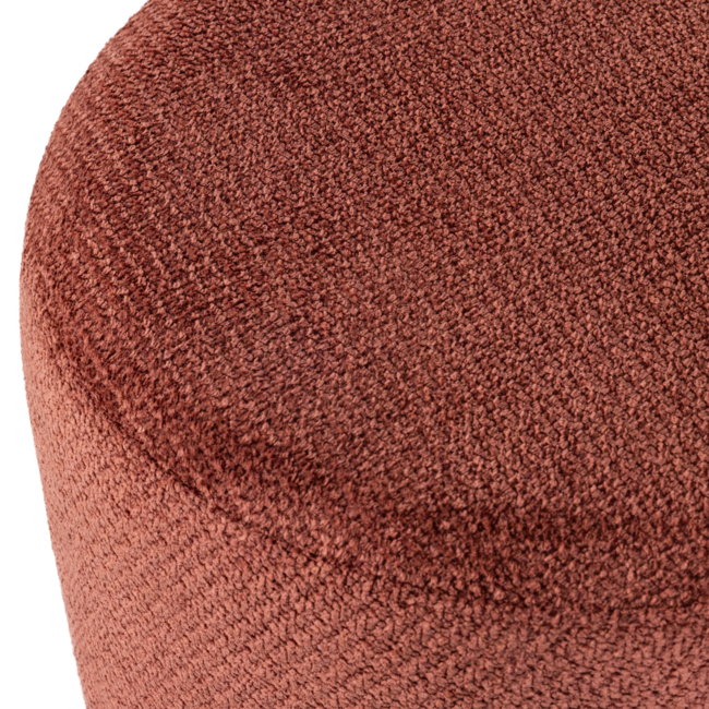 Woood Islen Poef Met Draaivoet Boucle Bordeauxrood