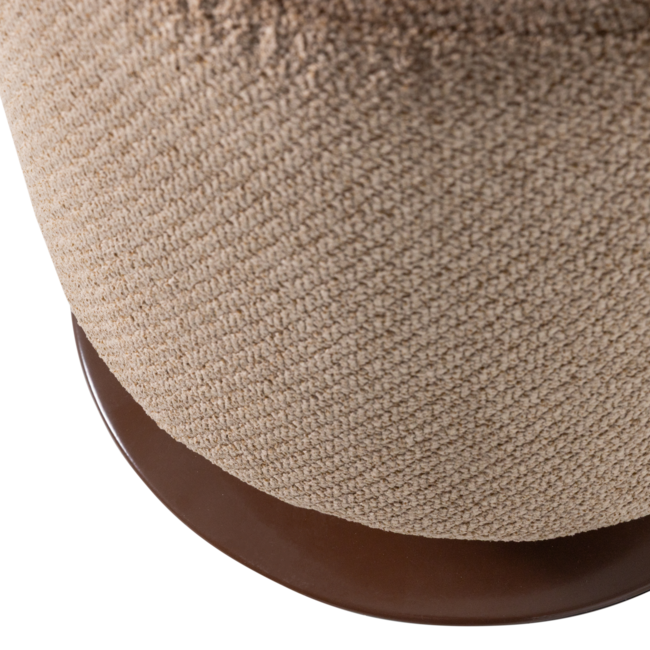 Woood Islen Poef Met Draaivoet Boucle Bruin