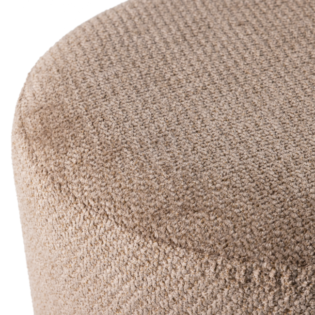 Woood Islen Poef Met Draaivoet Boucle Bruin