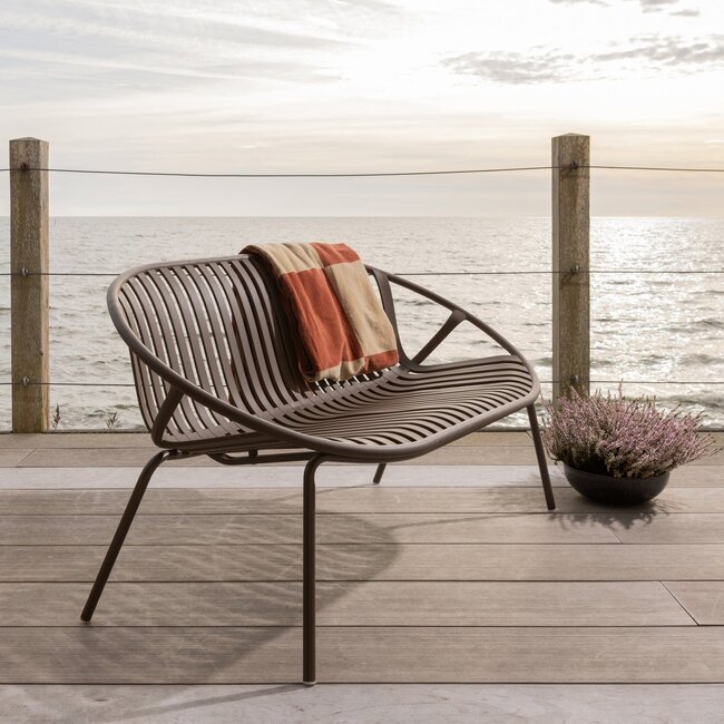 Woood Bruce Tuin 2-Zits Bankje Pp/Metaal Paars/Bruin