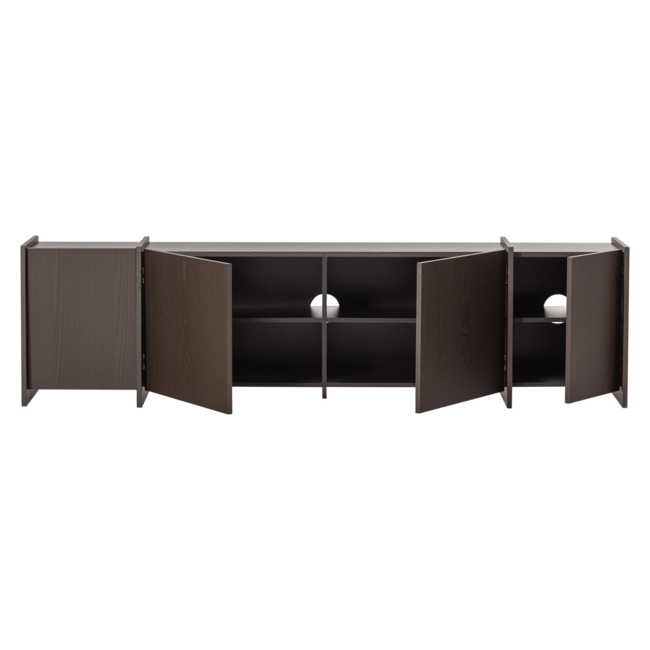 Woood Brock Tv Meubel 200 Cm Essen Fineer Middenbruin [fsc]