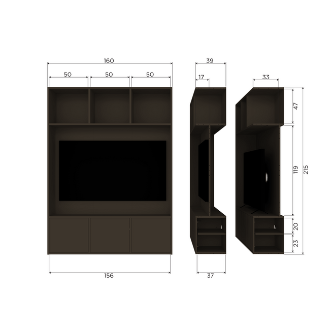 Woood Meggy Tv Opbergkast 160 Cm Grenen Middenbruin [fsc]