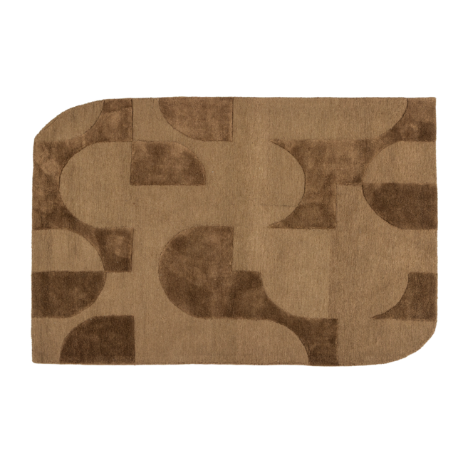 Woood Livo Vloerkleed Viscose/Wol Bruin 170x240 Cm