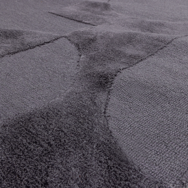 Woood Livo Vloerkleed Viscose/Wol Grijs 170x240 Cm