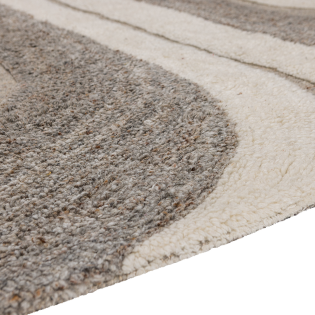 Woood Moro Vloerkleed Wol/Katoen Grijswit 170x240 Cm