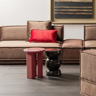 Woood Orivo Bijzettafel Hout Hoogglans Roodroze [fsc]