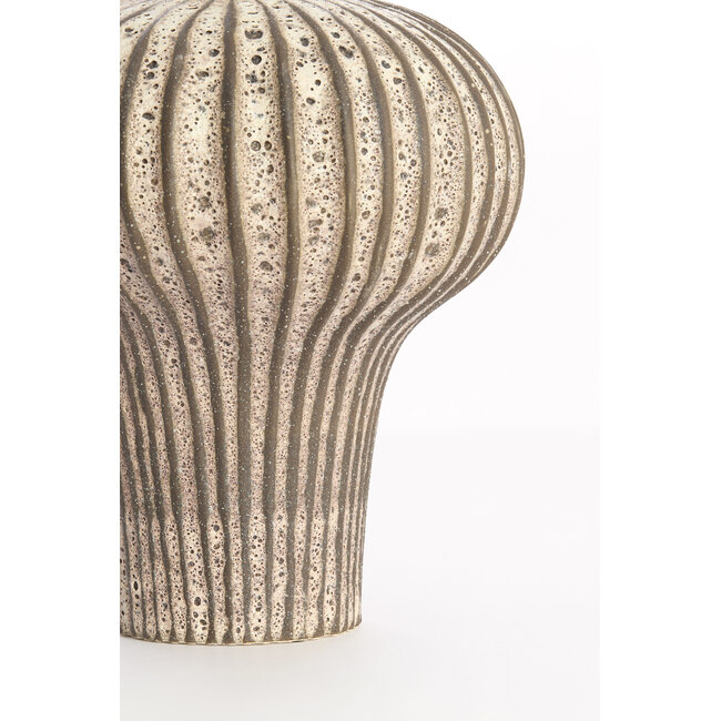 Light en Living Vaas deco 23x22x32,5 cm NEVANO mat donkerbruin + creme