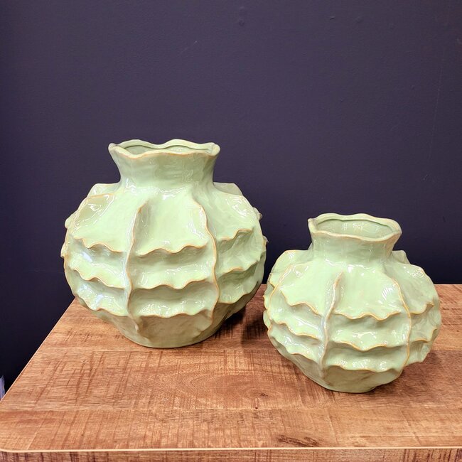 Light en Living Vaas deco  Ø30x28 cm LOSETO keramiek groen