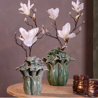 Light en Living Vaas deco Ø26,5x28 cm SAMPAGA Keramiek blauw - groen