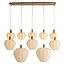 Light en Living Hanglamp 10L 144x49x200 cm HUXI houtprint + linnen crème