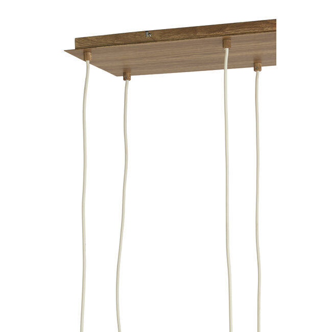 Light en Living Hanglamp 10L 144x49x200 cm HUXI houtprint + linnen crème