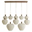 Light en Living Hanglamp 10L 144x49x200 cm HUXI houtprint + linnen crème