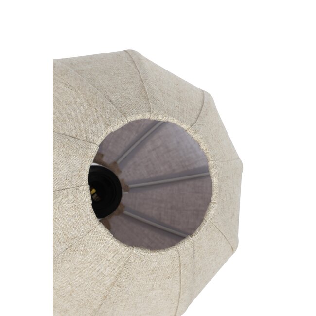 Light en Living Hanglamp 10L 144x49x200 cm HUXI Donkerbruin houtprint + linnen crème